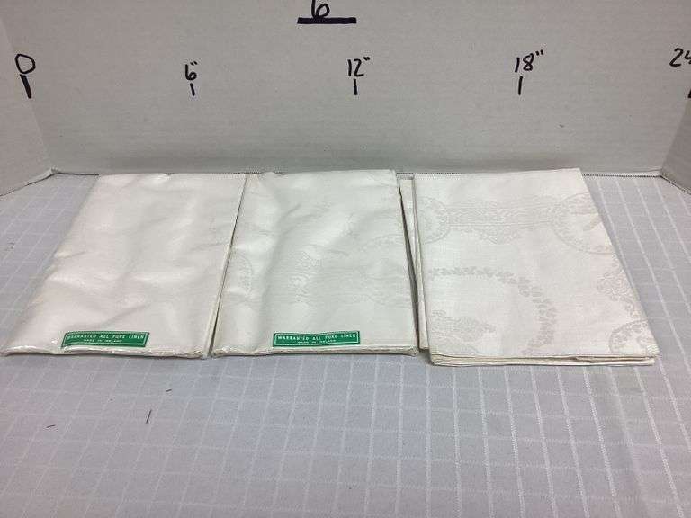 OLD BLEACH IRISH LINEN TABLE CLOTH Currie Auction Service