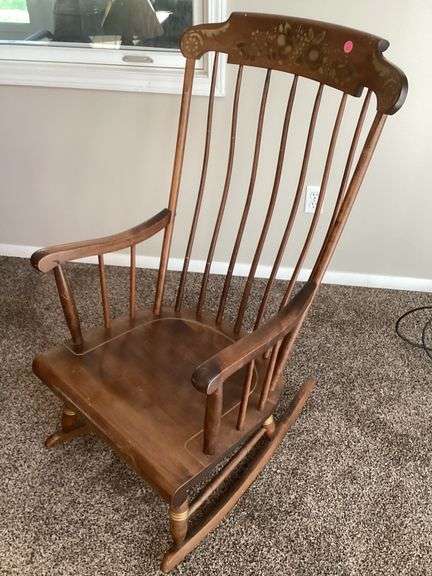 NICHOLS & STONE WOODEN ROCKING CHAIR - Currie Auction Service