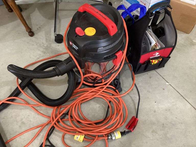 SHOP VAC, EXTENSION CORD AND SCALE Currie Auction Service