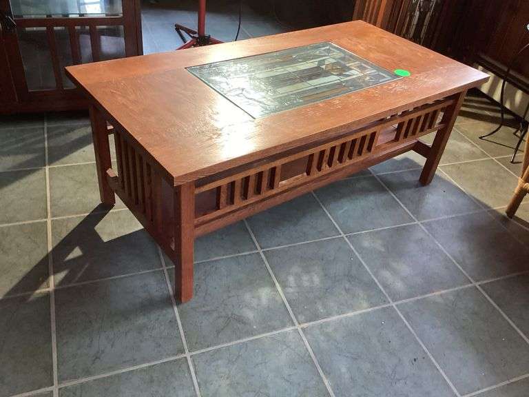 STAINED GLASS COFFEE TABLE Currie Auction Service