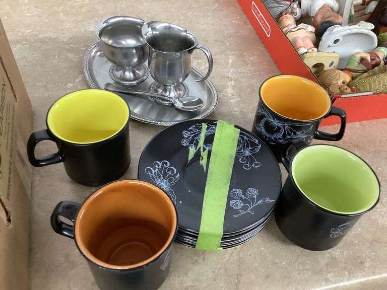 TEACUP & SAUCER SET AND CREAM & SUGAR SET Currie Auction Service