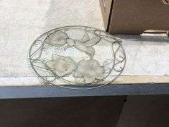 GLASS CANDLE HOLDERS, SALT & PEPPER SHAKERS AND DISHES