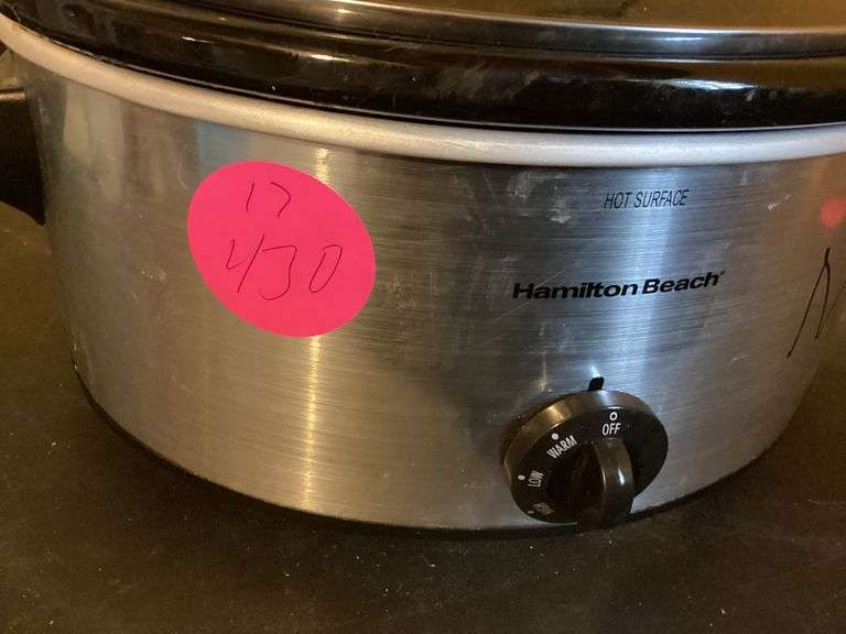 HAMILTON BEACH OVAL CROCK POT WITH LOCKING LID Currie Auction Service