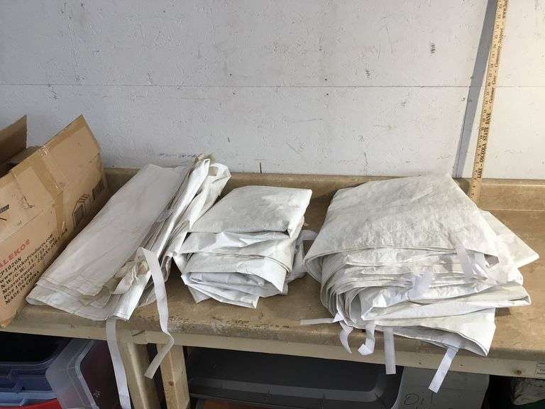3 WHITE TARPS WITH VELCRO STRAPS Currie Auction Service