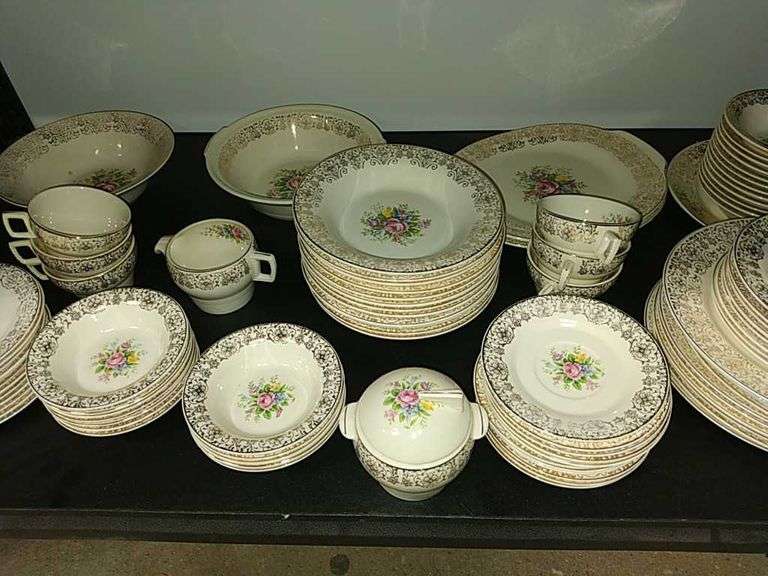 Set of Limoges Triump 22k Gold Trim China Dishes Dixon's Auction at