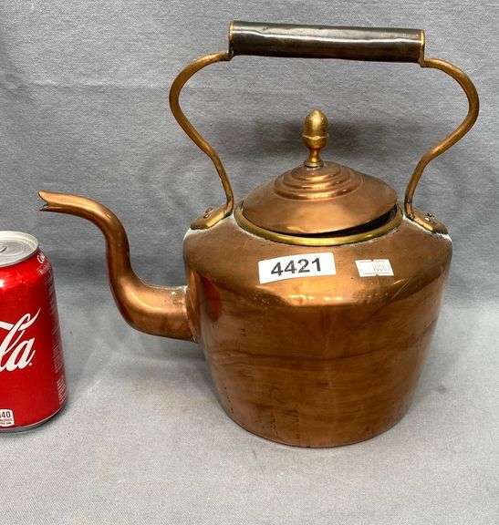 Antique copper tea kettle Dixon's Auction at Crumpton