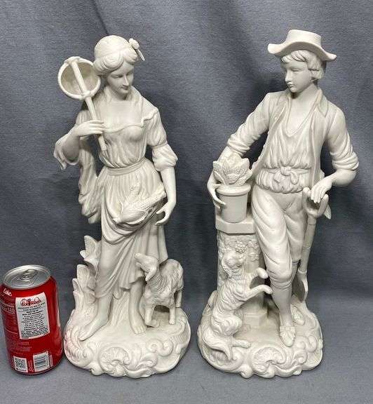 Pair antique Parian porcelain figures Dixon's Auction at Crumpton