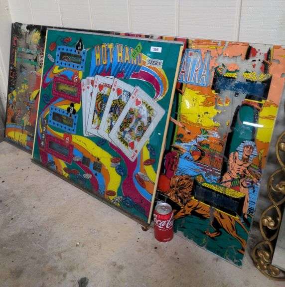 Lot of vintage pinball machine backglass panels Dixon's Auction at