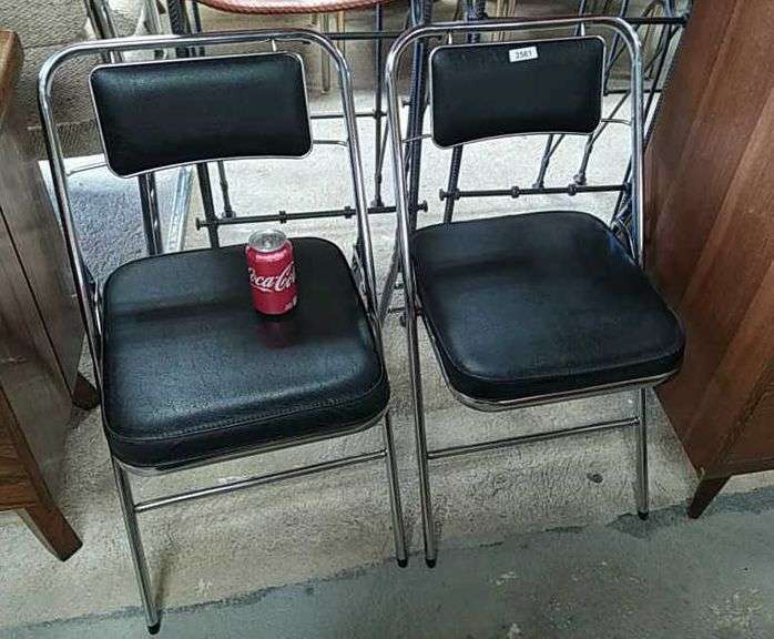 2 MCM retro Samsonite chrome folding chairs Dixon's Auction at Crumpton
