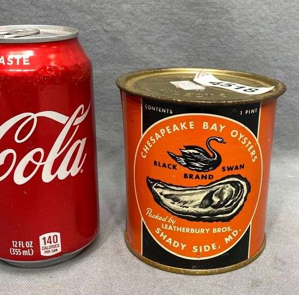 Leather Bros Shady Side MD oyster can Dixon's Auction at Crumpton