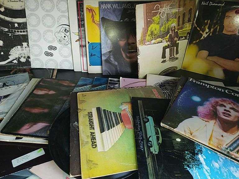 Lot Vintage Record Albums Rock & 45's Dixon's Auction at Crumpton