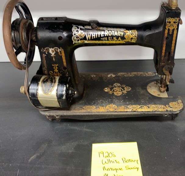 1920s White Rotary Antique Sewing Machine Dixon's Auction at Crumpton