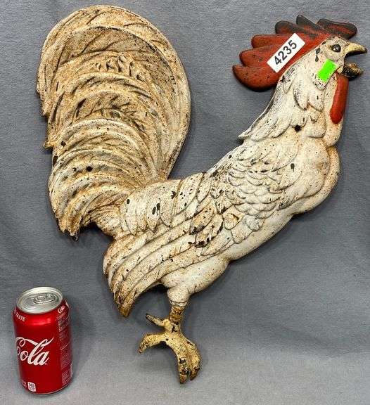Vintage cast iron rooster wall plaque - Dixon's Auction at Crumpton