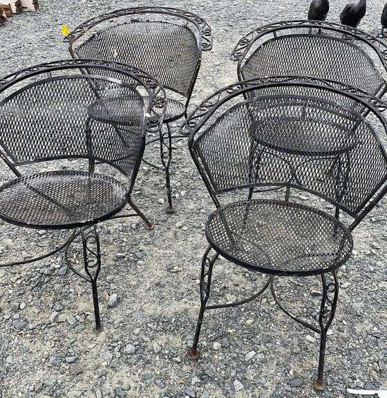 4 wrought iron patio chairs Dixon's Auction at Crumpton