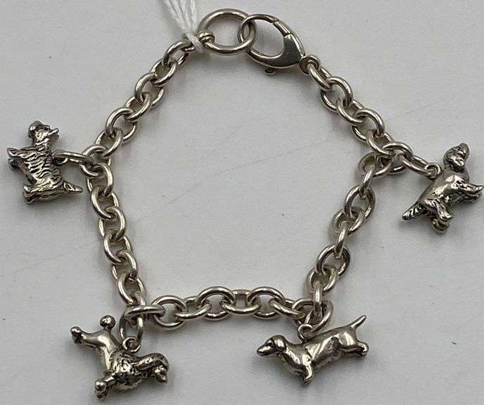 Sterling Silver Dog Charm Bracelet Dixon's Auction at Crumpton