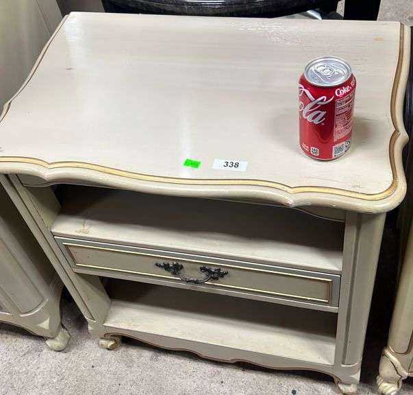 Drexel French Provincial style painted nightstand Dixon's Auction at