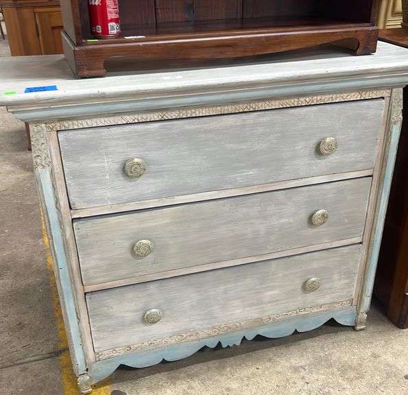 French painted dresser, drawers wonky Dixon's Auction at Crumpton