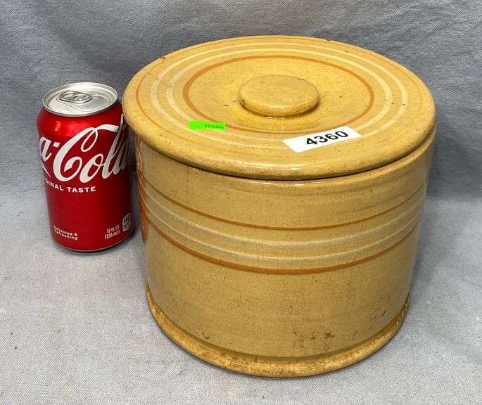 Antique yellow ware butter crock Dixon's Auction at Crumpton