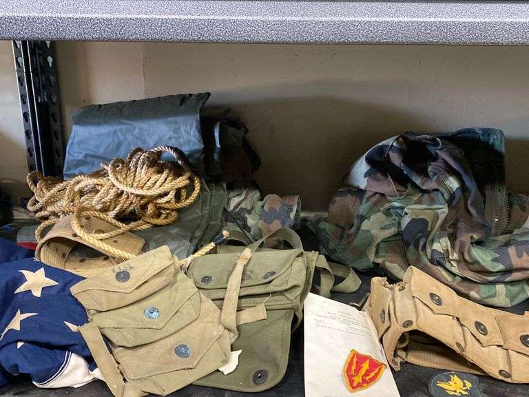 Lot Vintage Military Gear, Clothing etc Dixon's Auction at Crumpton