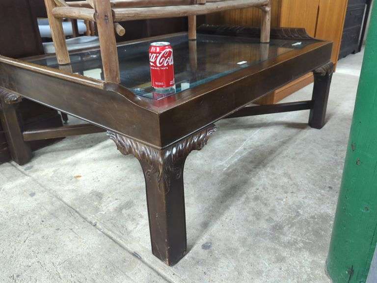 Henredon glasstop coffee table Dixon's Auction at Crumpton