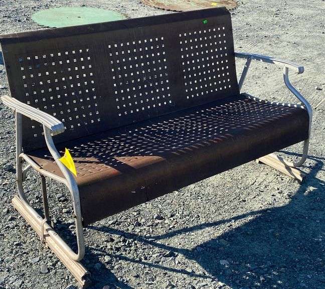 vintage metal porch glider Dixon's Auction at Crumpton