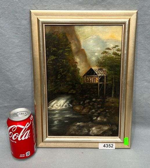 Antique Hudson River Valley oil painting on canvas Dixon's Auction at