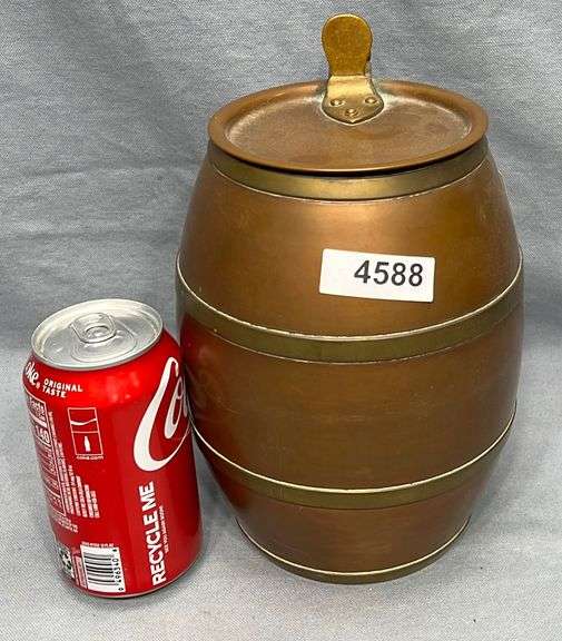Antique brass & copper keg tankard Dixon's Auction at Crumpton