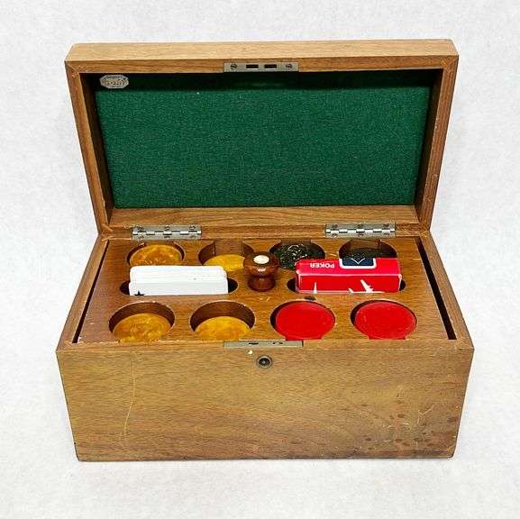 Bakelite Poker Chip Set in Inlaid Box Dixon's Auction at Crumpton