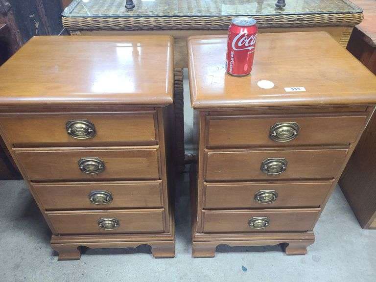 Pair vintage maple nightstands Dixon's Auction at Crumpton