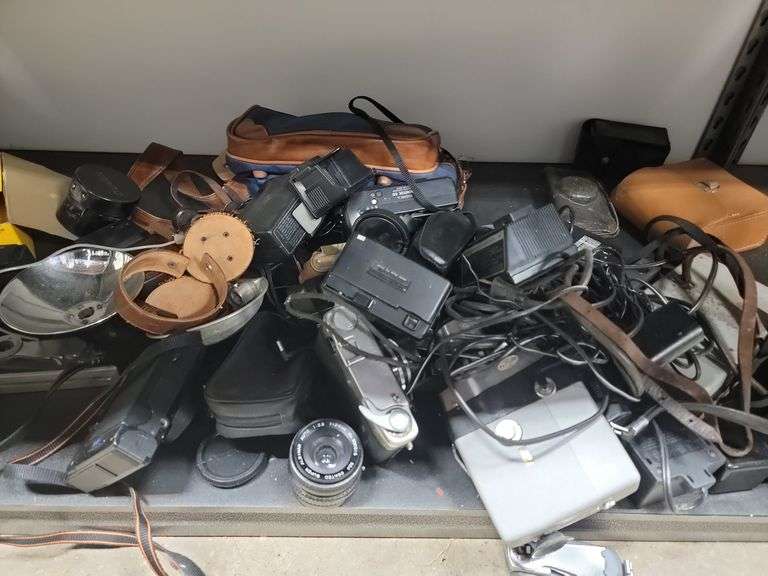 Lot Vintage Cameras, Parts, Flashes etc Dixon's Auction at Crumpton