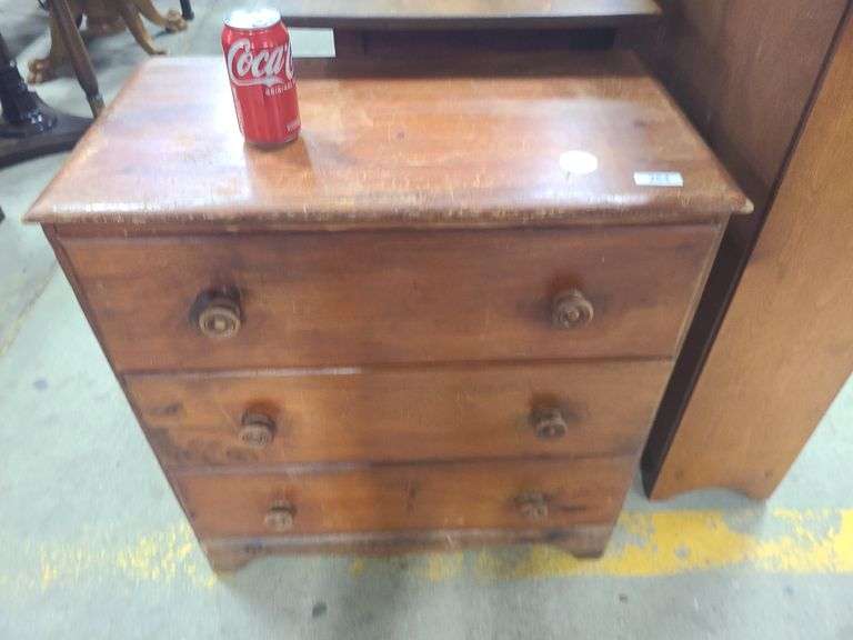 Vintage pine nightstand, finish asis Dixon's Auction at Crumpton