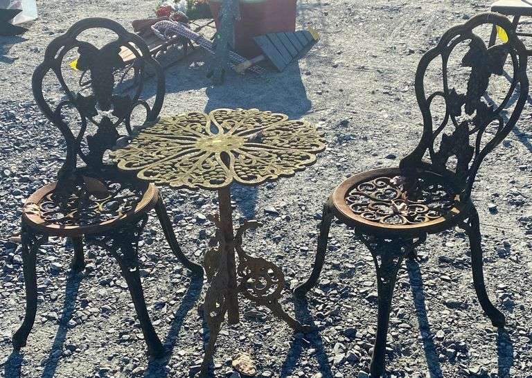 3pc cast iron patio set Dixon's Auction at Crumpton
