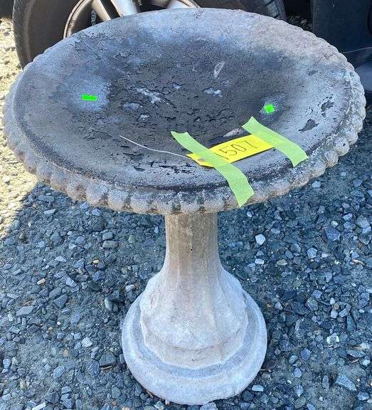 cement bird bath Dixon's Auction at Crumpton
