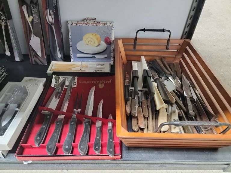 Lot of Knives & Serving Tongs etc Dixon's Auction at Crumpton