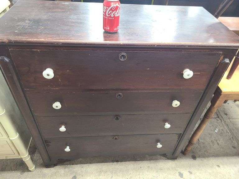 Victorian stained dresser, chips and wear Dixon's Auction at Crumpton