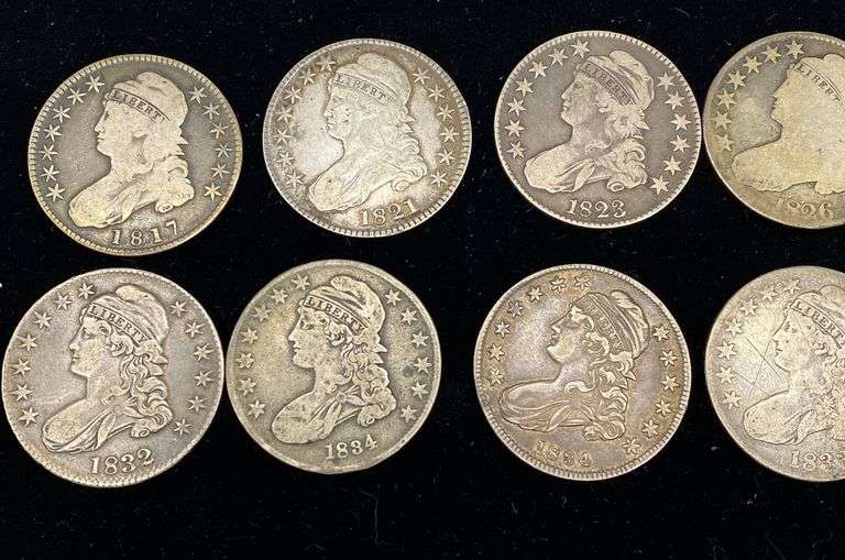 10 Liberty bust half dollars assorted dates Dixon's Auction at Crumpton