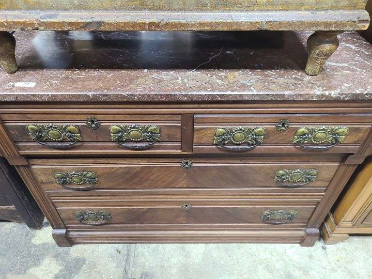 Victorian marbletop walnut dresser Dixon's Auction at Crumpton