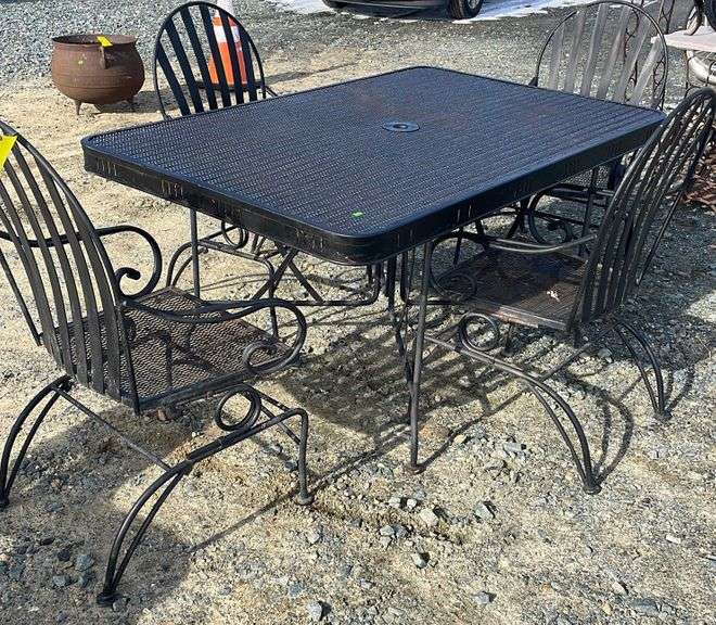 5pc wrought iron patio set Dixon's Auction at Crumpton