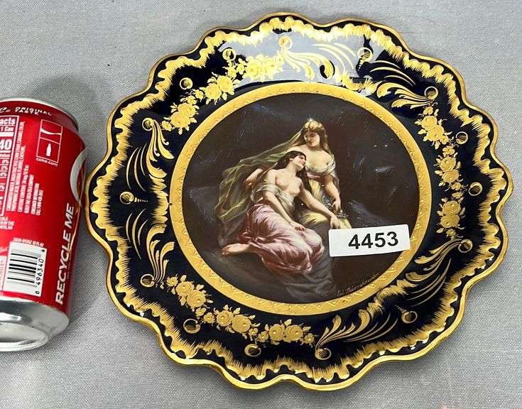 Antique porcelain portrait plate w/ beehive mark Dixon's Auction at