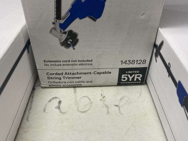 Kobalt 10amp corded attachment capable string trimmer, new in box Dixon's Auction at Crumpton