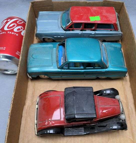 (3) Vintage toy cars Dixon's Auction at Crumpton