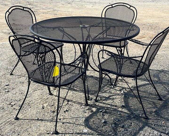 5pc wrought iron patio set Dixon's Auction at Crumpton