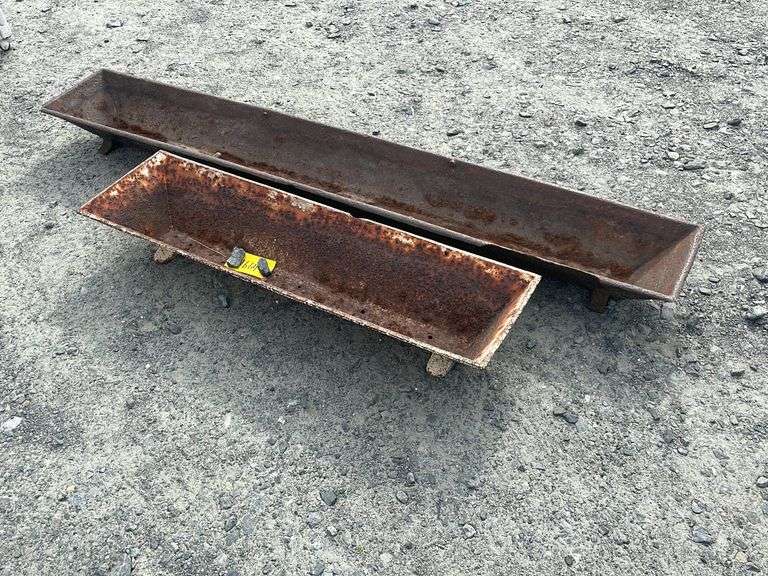 2 vintage metal feeding troughs Dixon's Auction at Crumpton