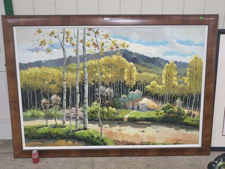 Large landscape oil paintingsigned Dixon's Auction at Crumpton