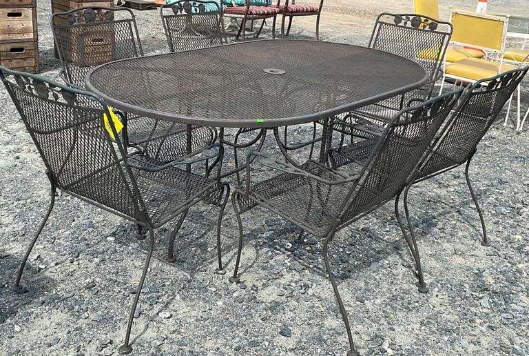 7pc wrought iron patio set Dixon's Auction at Crumpton