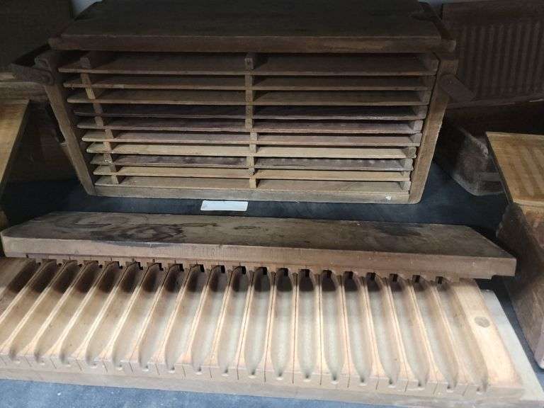Lot Antique Cigar Press, Boxes, Tobacco Drying Rack Etc Dixon's