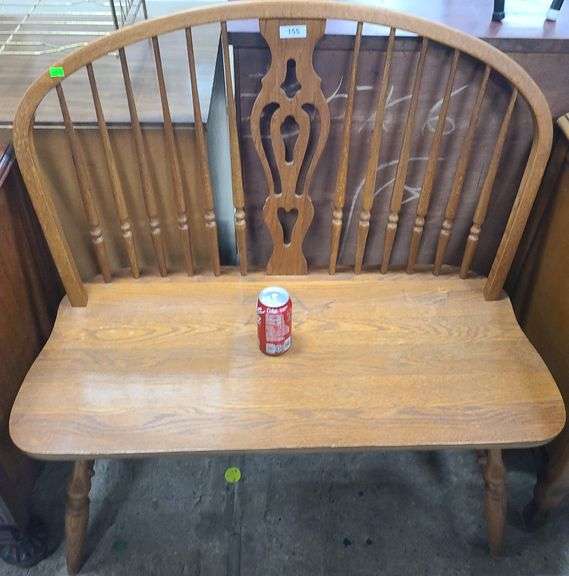 Windsor farmhouse oak bench Dixon's Auction at Crumpton