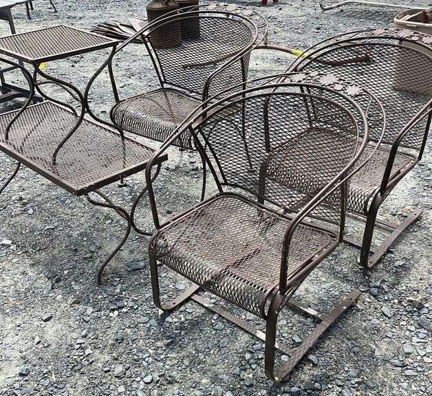 4pc wrought iron patio set Dixon's Auction at Crumpton