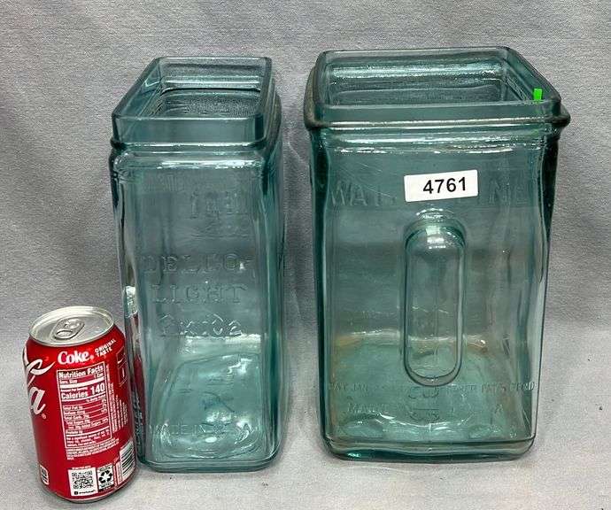 2 Antique glass battery jars Dixon's Auction at Crumpton