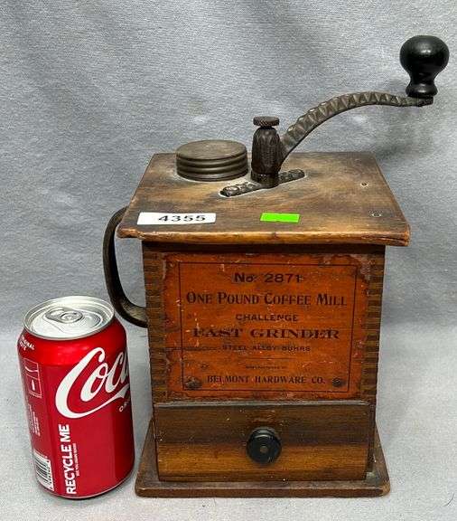 Antique Belmont hardware Co. coffee grinder Dixon's Auction at Crumpton